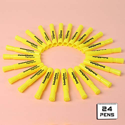 Yellow highlighter, 24 Pack -bright color, chisel tip, for Adults Kids Highlighting in the Home School Office-Short …