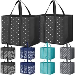 fab totes 10 pack reusable grocery bags 35l large capacity shopping bags heavy duty reusable bags for groceries waterproof tote bags for shopping and picnic with sturdy handles