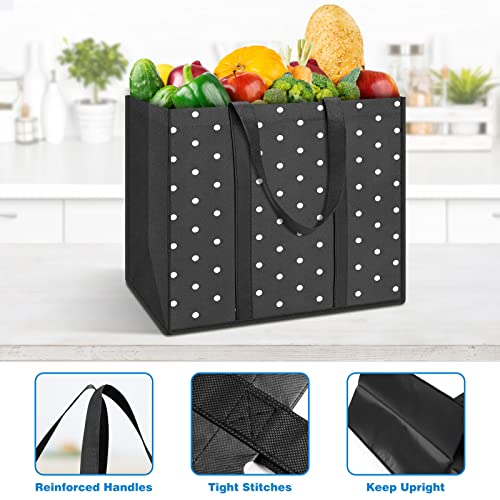 Fab totes 10 Pack Reusable Grocery Bags 35L Large Capacity Shopping Bags Heavy Duty Reusable Bags for Groceries Waterproof Tote Bags for Shopping and Picnic with Sturdy Handles