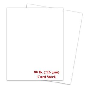 white thick paper cardstock – for business card, art, invitations, stationary printing | 80 lb card stock | 8.5 x 11 inch | heavy weight cover stock (216 gsm) | 8 1/2 x 11 | 50 sheets per pack