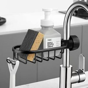 czmiyrpy stainless steel faucet rack – sponge holder for kitchen sink adjustable detachable faucet rack, sink sponge holder for soap, shampoo, shower caddy shelf