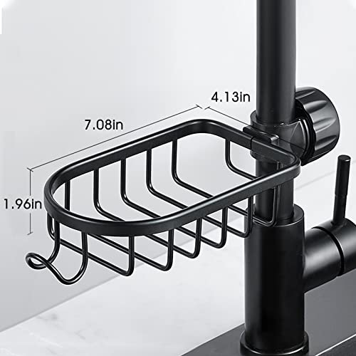 CZMIYRPY Stainless Steel Faucet Rack - Sponge Holder for Kitchen Sink Adjustable Detachable Faucet Rack, Sink Sponge Holder for Soap, Shampoo, Shower Caddy Shelf