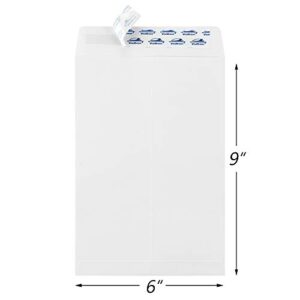 ValBox 6x9 Self Seal Security Catalog Envelopes 250 Count Small White Envelopes for Mailing, Storage and Organizing