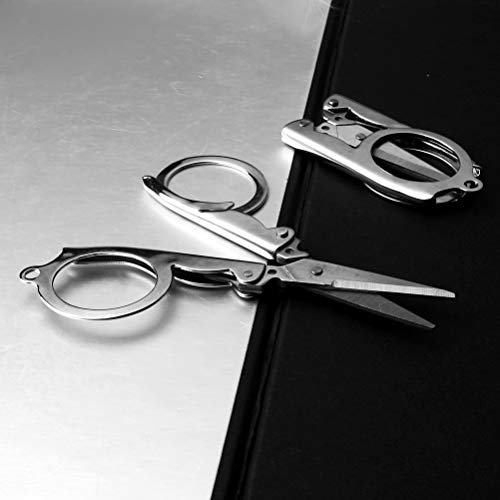 Folding Scissors, 4Pcs Stainless Steel Small Scissors Pocket Portable Foldable Travel Scissors Tiny Mini Craft Cutter