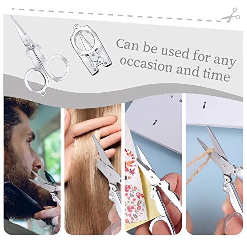 Folding Scissors, 4Pcs Stainless Steel Small Scissors Pocket Portable Foldable Travel Scissors Tiny Mini Craft Cutter