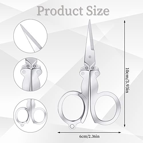 Folding Scissors, 4Pcs Stainless Steel Small Scissors Pocket Portable Foldable Travel Scissors Tiny Mini Craft Cutter