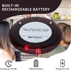 Retekess TD163 Pager System,Restaurant Buzzers Long Range,Set Vibration,Dual Charging Base,20 Coaster Pagers for Hospital,Kitchen,Medical Office,Nursery