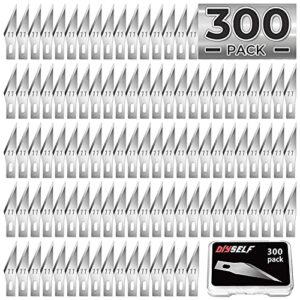 diyself 300 pcs exacto knife blades 11, high carbon steel exacto blades, craft knife blades, 11 exacto knife refill blades with storage case for scrapbooking, stencil, exacto replacement blades