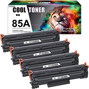 cool toner compatible toner cartridge replacement for hp 85a ce285a p1102w toner cartridge work with hp pro p1102w m1212nf m1217nfw mfp laser printer ink (black, 4-pack)