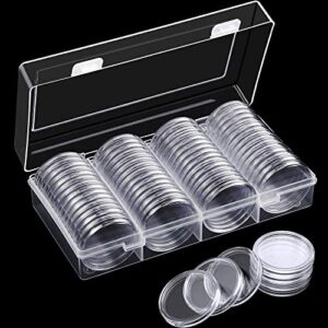 silver dollar coin case holder for collectors 40.6mm silver bar plastic round coin capsules covers for silver bar coin collection supplies (60 pieces)