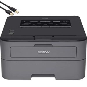 brother hl 2000 series monochrome laser printer with duplex printing for business office home – 2400 x 600 resolution, 27 ppm print speed, hi-speed usb 2.0, 250-sheet capacity, broage printer cable
