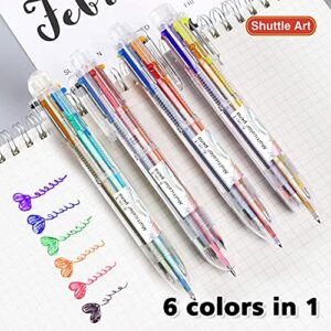 Shuttle Art Multicolor Pens, 23 Pack 6-in-1 0.7mm Retractable Ballpoint Pens for Office School Supplies Students Children Gift