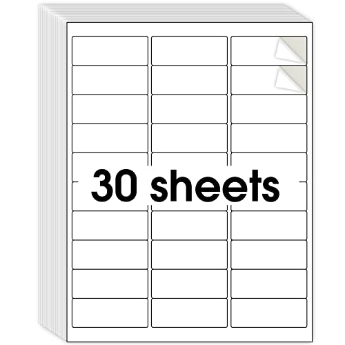 MaxGear 1" x 2-5/8" Address Mailing Sticker Labels for Inkjet or Laser Printer, Matte White Paper Sheets, Strong Adhesive, Dries Quickly, Holds Ink Well, 30 Sheets, 900 Labels