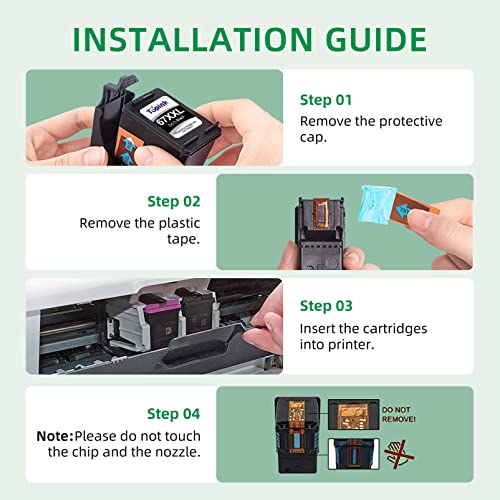 67XL Ink Cartridges Black Color Combo Pack for HP Printer Ink 67 67 XL XXL for Envy 6000 6055 6055e 6052 6058 6075 Envy Pro 6400 6455 6455e 6452 6458 DeskJet 1255 2732 2752 2755 2755e 4140 4152 4155