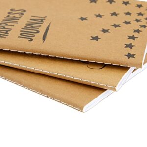 24 Pack Bulk Kraft Paper Notebooks, Happy Journal with 80 Lined Pages for Kids, Office, School Supplies (4 x 5.75 In)