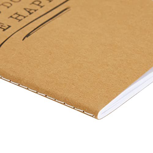 24 Pack Bulk Kraft Paper Notebooks, Happy Journal with 80 Lined Pages for Kids, Office, School Supplies (4 x 5.75 In)