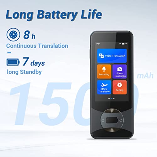 Anfier Language Translator Device 127 Languages AI Voice Translator W10 with 3.0 inch Touchscreen Image Translation Support Instant Two Way Translation for Travel Business