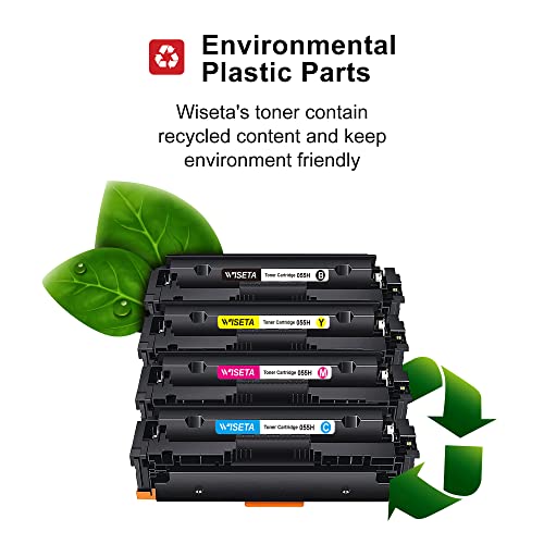 055H 055 Toner MF743cdw Toner High Yield (with Chip) Replacement for Canon 055 055H Toner use with Color ImageClass MF743Cdw MF741Cdw MF745Cdw LBP664Cdw MF743 Printer Black Cyan Magenta Yellow