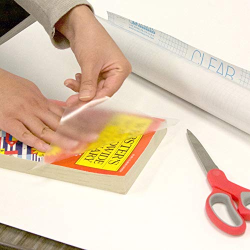 BAZIC Book Cover Clear Self Adhesive Bookcover 18" X 1.5 Yard (54"), Laminate Pack Cover Books Documents, Film Easy Peel, 1-Roll