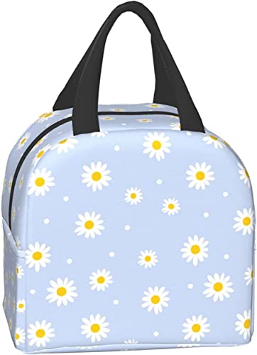 Insulated Lunch Bag for Girls Women, Cooler Tote Reusable Lunch Box Container For Girls Boys School Work Office Travel Picnic Floral Daisy Purple Flower