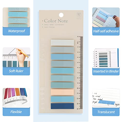 2000Pcs Sticky Tabs for Annotating Books, Clear Sticky Notes, Book Tabs for Binders , Page Markers for Notebooks, Multi-Colored Writable and Repositionable Book Flags Tabs Strip Index Tabs