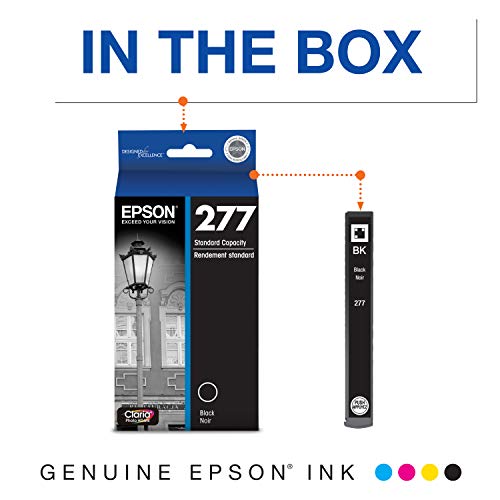 Epson T277 Claria Photo HD Ink Standard Capacity Photo Black Cartridge (T277120-S) for Select Expression Printers