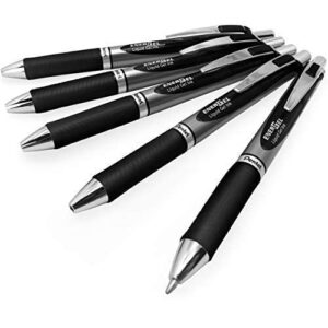energel bl80 retractable liquid gel ink rollerball pen – 1.0mm – black – pack of 5