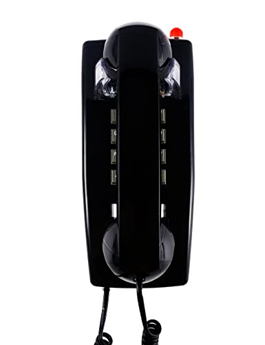 Classic Wall Phone for Landline with Mechanical Ringing, Single Line 2554 Wall Telephone with Indicator, Retro Wall Mounted Phone Waterproof, Old Wall Mount Phone for Kitchen,Home, Black