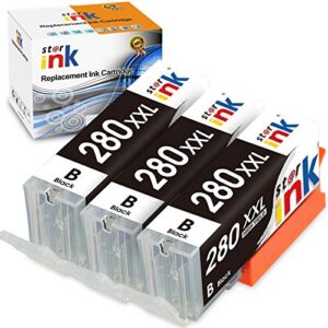 starink compatible ink cartridge replacement for canon 280 pgi-280xxl black work for pixma tr8520 tr7520 tr8620 ts9120 ts8320 ts6120 ts6220 ts6320 ts8120 ts8220 tr7500 tr8500 tr8600 tr8620a(3 pgbk)