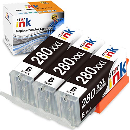 Starink Compatible Ink Cartridge Replacement for Canon 280 PGI-280XXL Black Work for Pixma TR8520 TR7520 TR8620 TS9120 TS8320 TS6120 TS6220 TS6320 TS8120 TS8220 TR7500 TR8500 TR8600 TR8620a(3 PGBK)