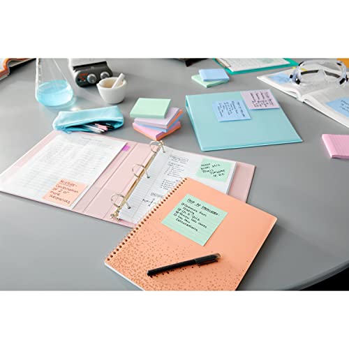 Post-it Super Sticky Recycled Notes, 3 x 3 in, 5 Pads, 2x the Sticking Power, Wanderlust Collection, Pastel Colors, 30% Recycled Paper (654-5SSNRP)