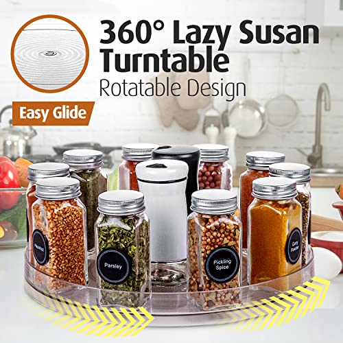 Lazy Susan Turntable Organizer - for Kitchen, Pantry, Cabinet, Dining Table, Refrigerator, Countertop - Clear Spinning Lay Susan- 11.5 Inches - by Homeries (2 Pack)