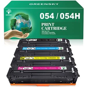 greensky compatible toner cartridge replacement for canon crg 054 54 054h color ink imageclass lbp622cdw mf644cdw mf642cdw mf641cw mf642c mfb42cdw 643c 644c laser printer(black, cyan, magenta, yellow)