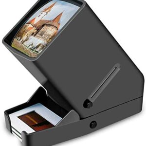 Rybozen 35mm Slide Viewer, 3X Magnification and Desk Top LED Lighted Illuminated Viewing and Battery Operation-for 35mm Slides & Positive Film Negatives(4AA Batteries Included)