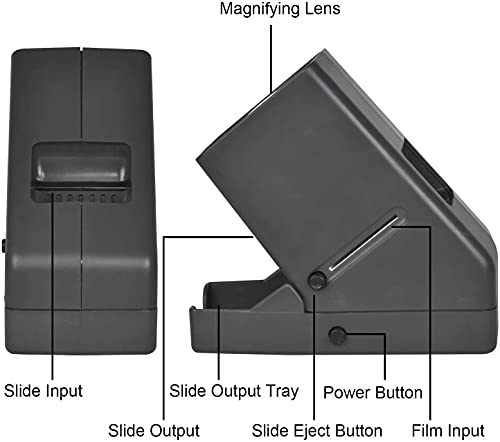 Rybozen 35mm Slide Viewer, 3X Magnification and Desk Top LED Lighted Illuminated Viewing and Battery Operation-for 35mm Slides & Positive Film Negatives(4AA Batteries Included)