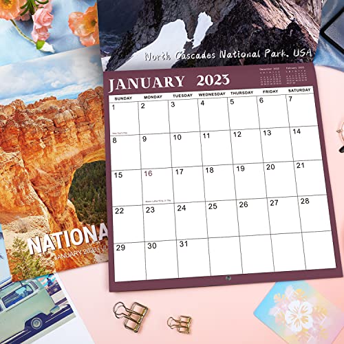 2023 Wall Calendar - 12 Monthly Wall Calendar Jan. 2023 - Dec. 2023, 12" x 24" (Open), 2023 Calendar Unruled Blocks(1.5" x 1.4") + Thick Glossy Paper - Bryce Canyon