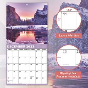 2023 Wall Calendar - 12 Monthly Wall Calendar Jan. 2023 - Dec. 2023, 12" x 24" (Open), 2023 Calendar Unruled Blocks(1.5" x 1.4") + Thick Glossy Paper - Bryce Canyon