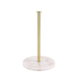 kes gold paper towel holder kitchen standing paper towel roll holders with marble base for standard or jumbo-sized rolls brushed brass, kph100-bz