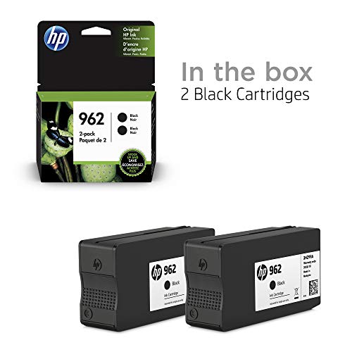 HP 962 | 2 Ink Cartridges | Black | Works with HP OfficeJet Pro 9000 Series | 3JB33AN