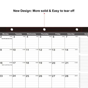 TOWWI Monthly Desk Pad Calendar Desk/Wall Calendar for Daily Schedule Planner, 16.7x11.6 inches (Black)