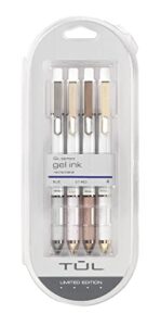 tul pearl collection gel pens, medium point, 0.7mm, pearl barrel, blue ink, pack of 4