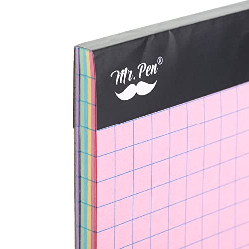 Mr. Pen- Pastel Graph Paper, 1 Pad, 11"x8.5", 4x4 (4 Squares Per Inch), Pastel Colors, 50 Sheets, Grid Paper, Graphing Paper, Graph Paper Pad, Grid Paper Pad, Colored Graph Paper