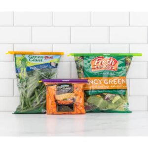 GRIPSTIC Bag Sealer - The Word's Best Reusable Chip Clips, Bag Clips. Patented. Airtight & Waterproof Seal on Food Storage Bags, Kids Snacks & More. Near Zero Waste. 3ct Variety Pack