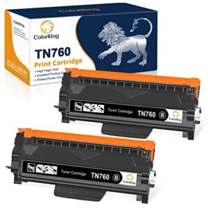 colorking tn760 toner for brother printer tn730 black high yield toner cartridge tn-730/tn-760 replacement compatible for dcp-l2550dw mfc-l2750dw mfc-l2710dw hl-l2350dw hl-l2370dw hl-l2395dw (2 pack)