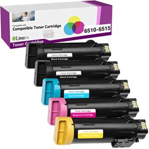 limeink compatible toner cartridge replacement for xerox 6515 for xerox phaser 6510 toner for xerox workcentre 6515 106r03480 106r03478 for xerox 6515 black toner black and color combo 5 pack