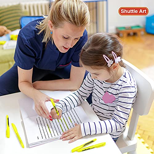 Shuttle Art Yellow Highlighters, 30 Pack Highlighters Bright Colors, Chisel Tip Dry-Quickly Non-Toxic Highlighter markers for Adults Kids Highlighting in Home School Office