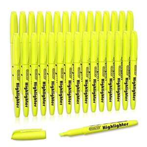 shuttle art yellow highlighters, 30 pack highlighters bright colors, chisel tip dry-quickly non-toxic highlighter markers for adults kids highlighting in home school office