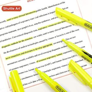 Shuttle Art Yellow Highlighters, 30 Pack Highlighters Bright Colors, Chisel Tip Dry-Quickly Non-Toxic Highlighter markers for Adults Kids Highlighting in Home School Office