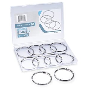 offplex loose leaf binder rings 2 inch (20 pack) – premium nickel plated steel book rings, metal rings for index cards, index card rings, for office, school or home
