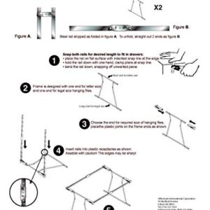 Officemate Universal Hanging File Frame, Letter and Legal Size, Rails 24 to 27, Steel, 1 Set (91966)